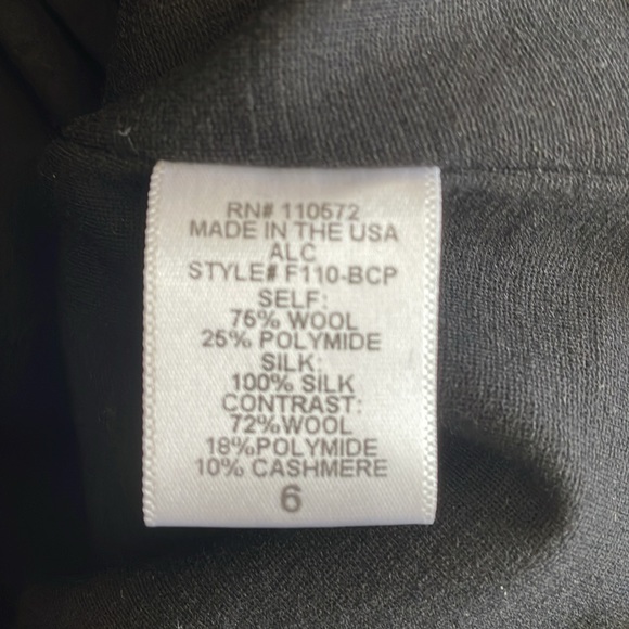 A.L.C. plaid funnel biker moto dark academia wool blend jacket size 6 - Picture 7 of 11